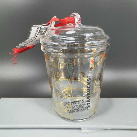 Starbucks Been There Series Glass Holiday Ornament Los Angeles Clear Gold Letter - Picture 10 of 12
